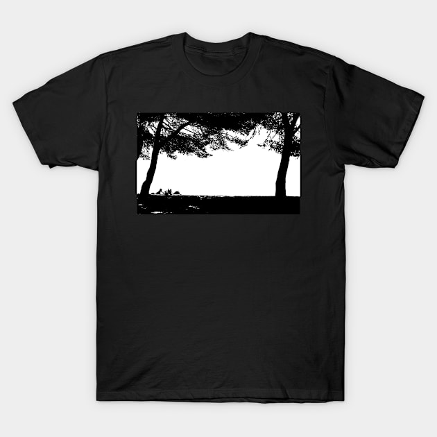 beach woodland Silhouette art T-Shirt by Simon-dell